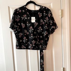 NWT Madewell Floral Crop Top with Tie